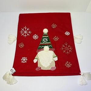 Christmas Table Runner Holiday Red Gnomes And Snowflakes 13 In X 72 In